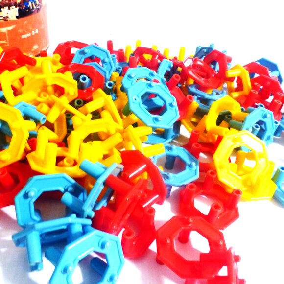 2 in 1 Vintage FINGER MAGIC Flying Saucer TINKER TOYS Imagination Coordination - Picture 3 of 8